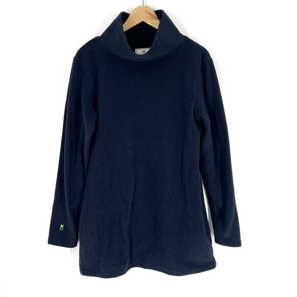Dudley Stephens Shirt Size Large Navy Cobble Hill Turtleneck Fleece Tunic Top - Picture 1 of 9